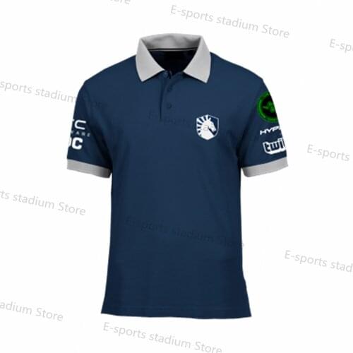 Mens Polo Shirt Team Liquid Jersey Team Uniform 2018 DOTA LOL League Lapel Shirt TL Jersey Fan Outdoor Sports Shirt