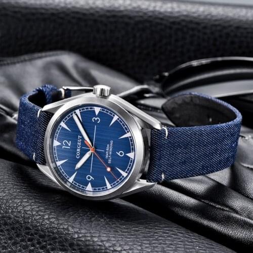 Blue New Fashion Mens Watch Sapphire Glass Nylon Strap Man Clock Waterproof Luminous Men 41mm Automatic Mechanical Wristwatches