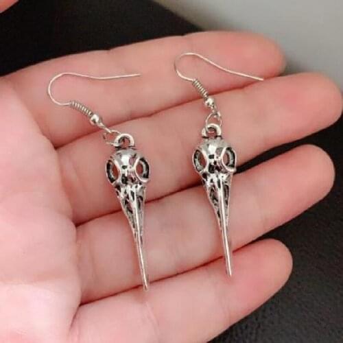 New Gothic Bird Skull Earrings Crow Skull Halloween Punk Creative Women Gorgeous Fashion Simple Witch Jewelry Gift 2021