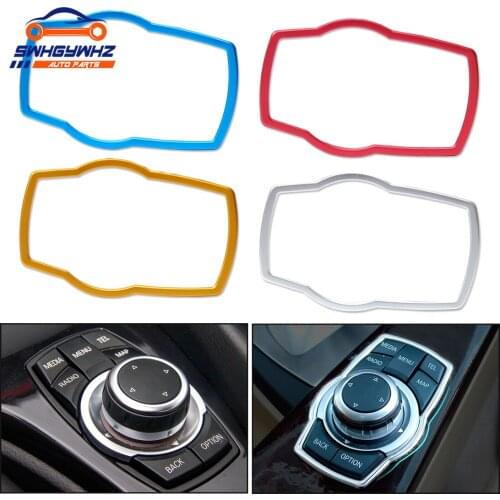 New Aluminum Alloy Car Interior Multimedia Button Cover Trim Fit For BMW 1 / 3 / 4 / 5 / 7 Series X1 X3 X4 X5 X6 2013 2014