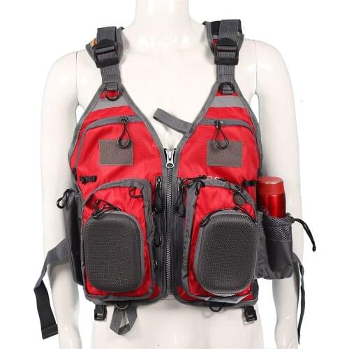 New Fly Fishing Vest Outdoor Multi-function Multi Pockets Padded Reflected Life Safety Jacket Adjustable Size Swimming Waistcoat