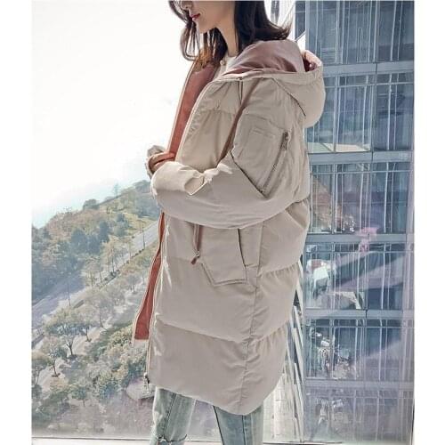Down Cotton Jacket Winter Women Hooded Warm Parkas Student Thicken Parka Coat Female New Long Overcoat Winter Clothing Outerwear