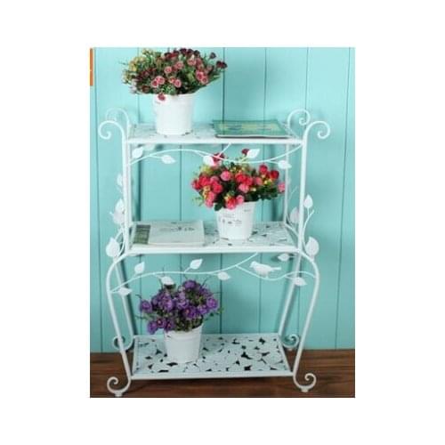 Pastoral, wrought iron three-layer grocery shelf kitchen bathroom rack shelf in microwave oven rack is received