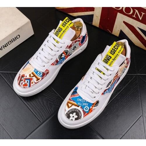 NEW Breathable Mens fashion spring autumn lace shoes for young men hip hop vulcanized white slippers 38-43 b66