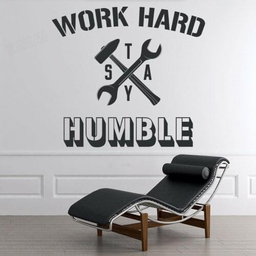 Inspirational Quotes Wall Sticker For Gymnasium Work Hard Stay Humble Wall Decal Decor Office Modern Study Room Decoration Y113