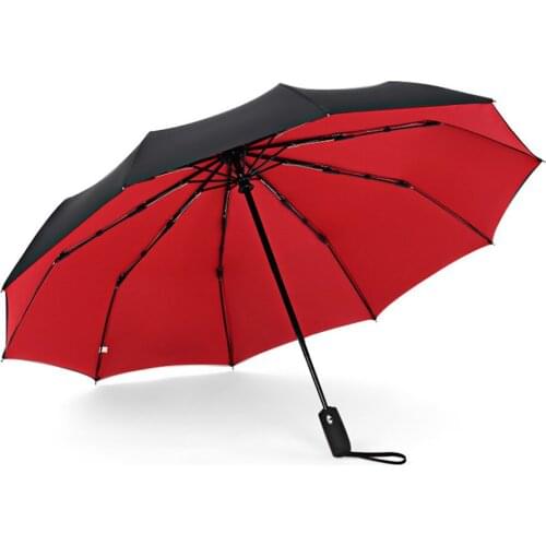 Windproof Automatic Double Umbrella Rain Women 3Fold Female Male 10 Bone Car Luxury Large Business Umbrellas Men Gift Parasol