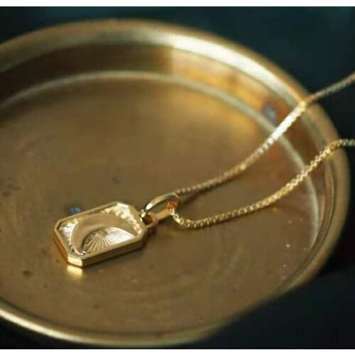 Vintage Moon sun dog tag gold necklace for women stainless steel long sweater necklace Byzantium style fashion jewelry 2020