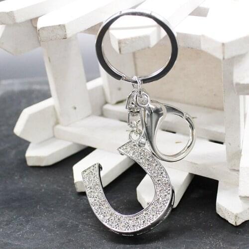 2021 spring fashion new cute rhinestone crystal gem horseshoe bag wallet keychain birthday party gift