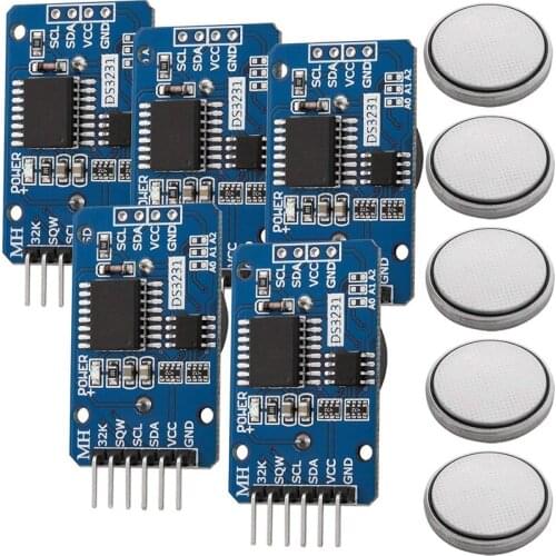5PCS DS3231 AT24C32 Clock Module Real Time Clock Module IIC RTC Module Compatible with for Arduino