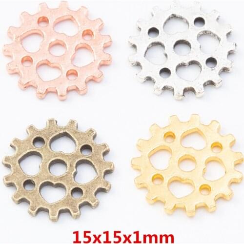 70 pieces of retro metal zinc alloy gear pendant for DIY handmade jewelry necklace making 7825