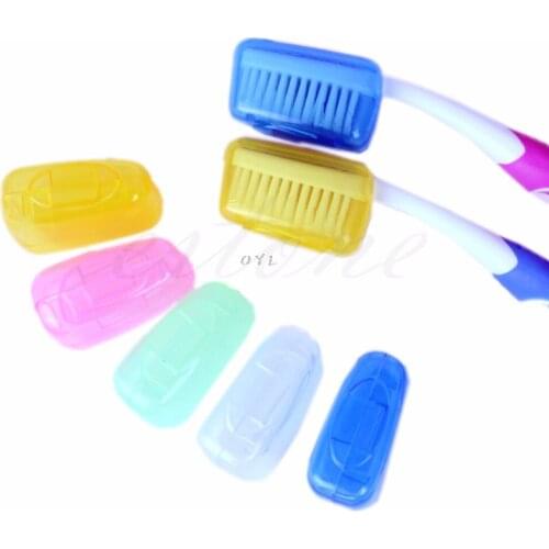 5pcs/bag Colorful Travel Toothbrush Head Cover Case Cap Hike Camping Brush Cleaner Protector to Storage Toothbrush Head