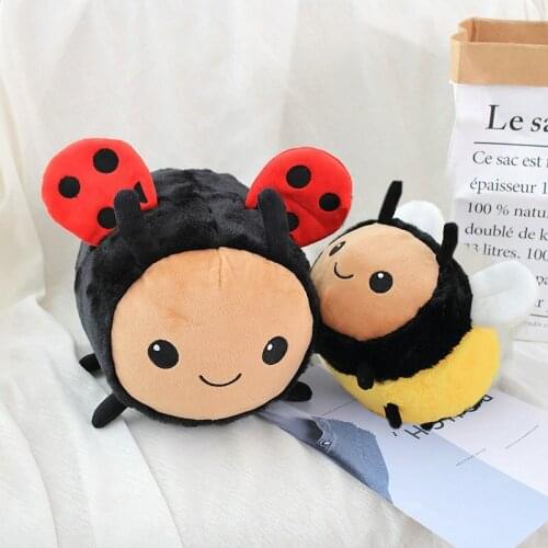 20-40cm ladybug Bee Plush Toy Cartoon wings BEE Cosplay Ladybug Insect Stuffed Animal Nap Pillow Soft Toy for Kid Child