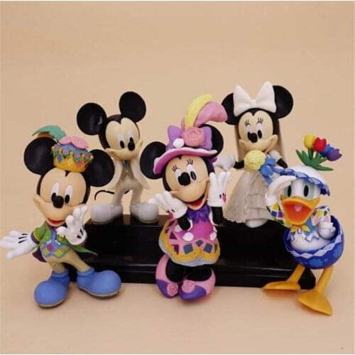 Disney Mickey Minnie Mouse Donald Duck Action Figure Model Doll Cartoon Cake Baking Decoration Wedding Birthday Party Decoration