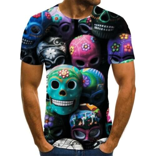 3d Tshirt Skull T-shirt Men Mexico Tshirts Casual Flower Shirt Print Colorful Funny T shirts Short Sleeve Hip hop Fashion Male