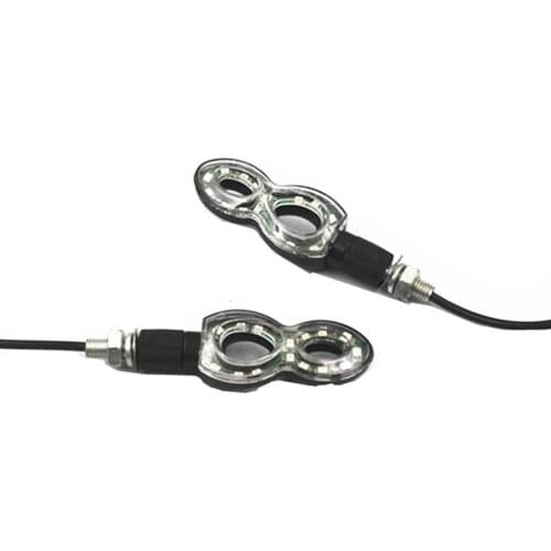 Pair Black Amber LED TURN SIGNAL Light Indicator For Dual Sport Motorcycle Dirt Bike Kawasaki Yamaha Suzuki Honda KtN Ducati
