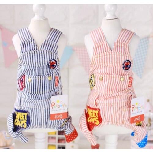Cool fashion dogs cats strip jumpsuits clothes pet dog cat tracksuits costume doggy outwear clothing puppy rompers apparel 1pcs