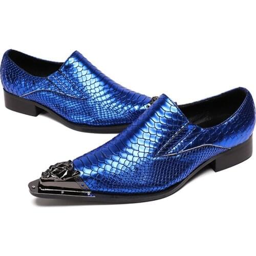 Fashion Formal Men Shoes Genuine Leather Pointed Toe Wedding Dress Shoes Plus Size Business Shoes free shipping