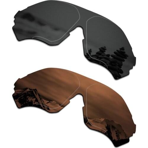 SmartVLT 2 Pieces Polarized Sunglasses Replacement Lenses for Oakley EVZero Range Stealth Black and Amber Brown
