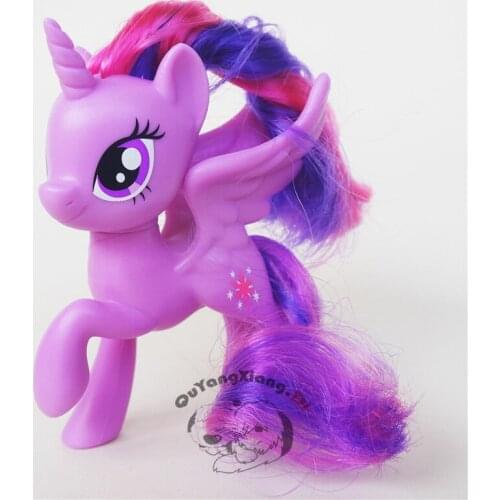 P8-034 Action Figures 8cm Little Cute Horse Model Doll Leg lift smile Twilight Sparkle Anime Toys for Children