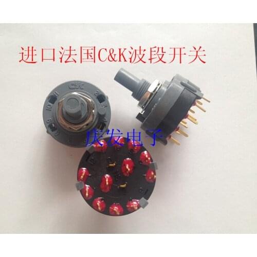 Original new 100% band switch rotary switch 12pin gold plated feet A20503RNCGE double knife 5 bit
