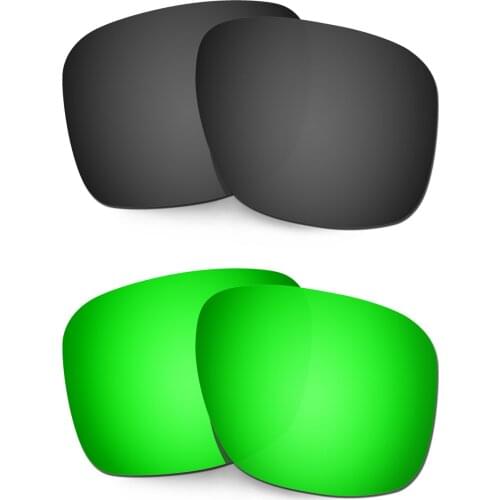 HKUCO Polarized Replacement Lenses For Holbrook XL Sunglasses Black/Green 2 Pairs
