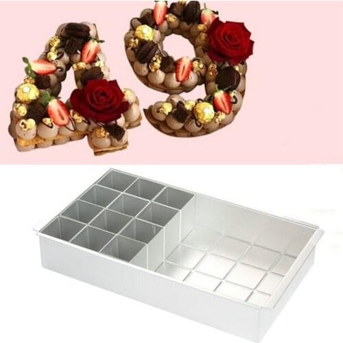 Aluminum Alloy Rectangular Cake Mould Baking Tray Letter Number Cake Mould Bakew 667A