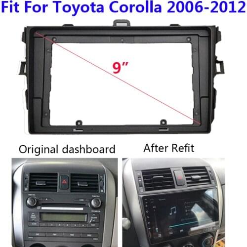 9" Auto Radio Frame For Toyota Corolla 2006-2012 Center Console Holder Refit Car Multimedia Player Bezel Faceplate