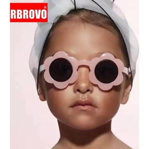 RBROVO 2021 Flower Childrens Sunglasses Retro Sunglasses Women Luxury Brand Sunglasses Children Transparent Oculos De Sol Gafas