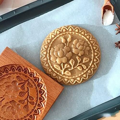 Carved Wooden Baking Cookie Mold DIY Gingerbread Cookie Cutter Mould Practical Kitchen Tools Easy Operation M56