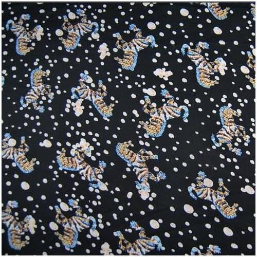 LEO&LIN Pinto Black Synthetic Fabric Spring Summer Dress Shirt 50cm