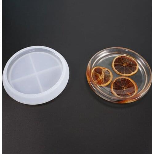 Silicone Crystal Epoxy Resin Mold Round Saucer Coaster Casting DIY Crafts Mould