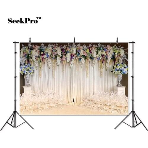 SeekPro flowers curtains wedding Banner Photo Backgrounds Printed Studio Professional Indoor Photographic Backdrops