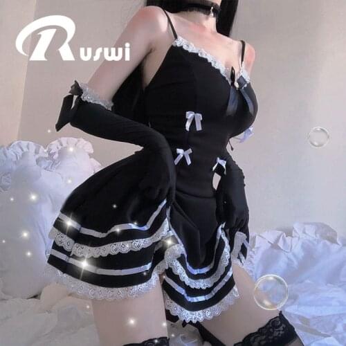 Lolita Uniform Sexy Outfits Plus Halloween Costumes for Women Adult Maid Dress Cosplay Lingerie Late Night French Maid Costume