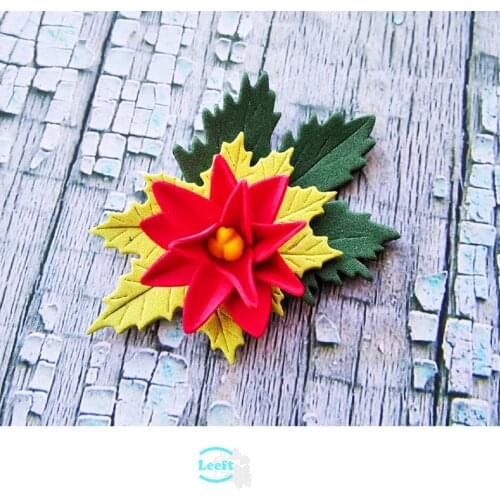 Dahlia Flowers Leaf Die Cuts Scrapbooking Stencil Template for DIY Embossing Paper Photo Album Gift Cards Making Dies New