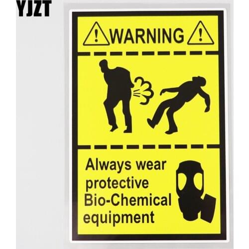 YJZT 10.4CM×15.7CM Biohazard Funny Danger Sign Decal Warning PVC Car Sticker 12C-0035
