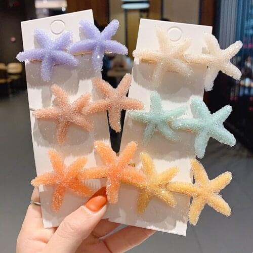 1Pcs Women Girls Elegant Starfish Sea Star Hairpins Fashion Lady Hair Clips Girls Summer Beach Barrettes Hair Accessories