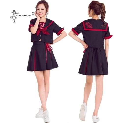 Ladies Sailor Suit College Wind Japanese School Uniform JK Summer Uniform Dance Costume For Girls High School Students Clothing