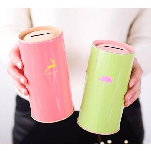 1PC Cute Animal Print Creative Gift Saving Bank Money Box Tin Coin Cartoon Zoo Piggy Bank Store LF 067