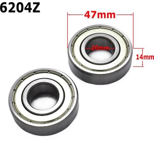 2pcs Good Quality Seal Bearing 6204Z Miniature Flange Bearing Motorcycle Accessories Free Shipping