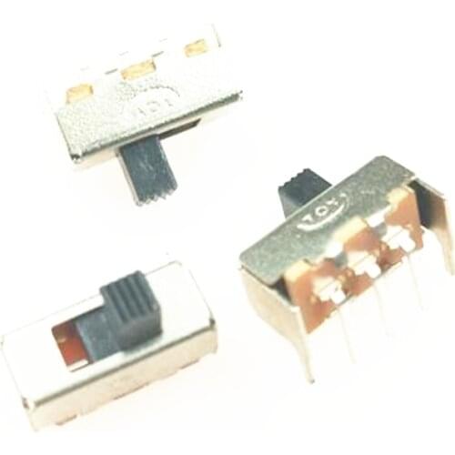 20pcs SS12F23 Toggle switch horizontal SS-12F23 4MM five-foot toggle switch 1P2T SPDT Miniature Slide Switch