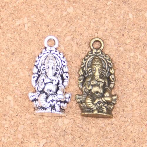 10pcs Charms Ganesha elephant buddha 26x14mm Antique Pendants,Vintage Tibetan Silver Jewelry,DIY for bracelet necklace