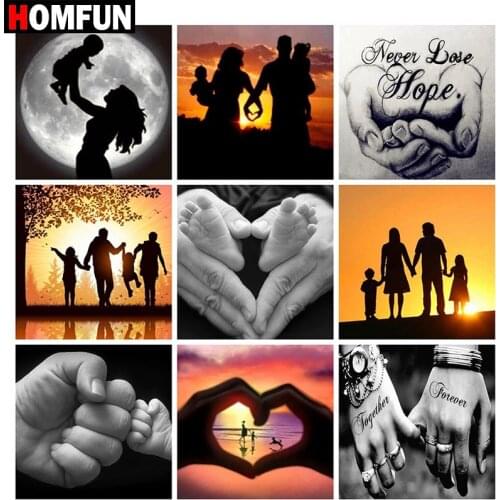 HOMFUN Diy 5d Diamond Painting "Home liebe thema" Cross Stitch Square Round Diamond Embroidery Handwork Rhinestone Art