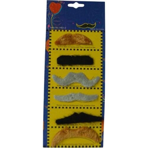 6Pcs/set Fake Beard Photo Booth Props Fake Mustache Cute Colorful Wedding Party Decoration Funny Costume Party Accessories