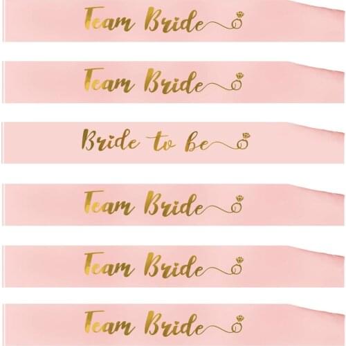 6pcs Wedding Engagement Party Bride To Be Sash Team Bride Sash Wedding Bridal Shower Bachelorette Hen Party Supplies Favor Gifts