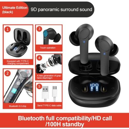 B11 ANC Bluetooth Wireless Headphones Music Earbuds LED Diagital Display Gaming Earpieces For Iphone Huawei Xiaomi Sport Headset