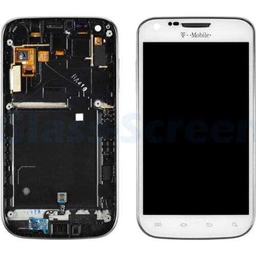 White For Samsung Galaxy S2 II T-Mobile T989 LCD Screen Digitizer +Touch Panel Glass With Frame