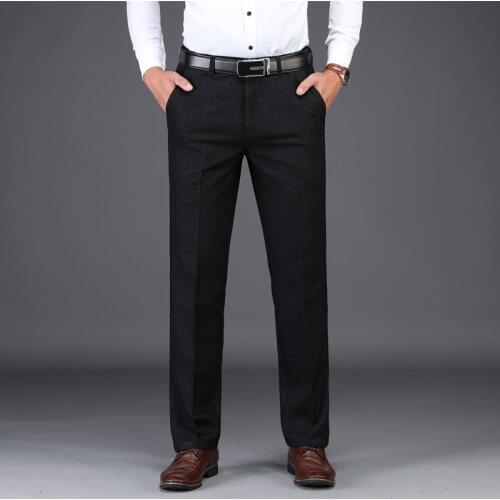 Classic Pants Men Suit Dress Casual Pants Men Straight Fit Business Work Office Formal Pants Big Size MenS Trousers Male