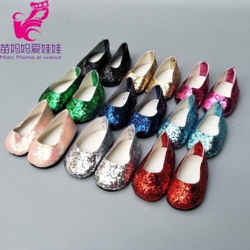 Baby Doll shoes for 43cm born baby Doll single Shoes fits For 18" girl Doll sequin shoes Doll Accessories
