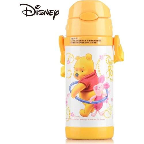 Disney Childrens Cups Thermos Cup Portable Anti-Fall Primary School Kindergarten Straw Cup Baby Leak-Proof Kettle