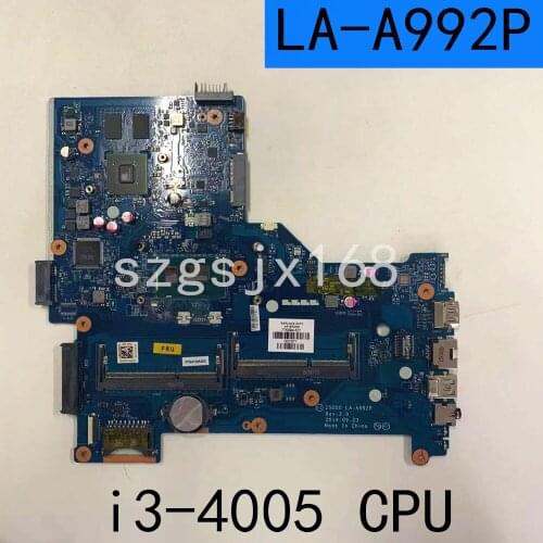 For HP 15-R Laptop Motherboard With SR1EK i3-4005U 820M/2GB GPU DDR3L ZSO50 LA-A992P MB 100% Tested Fast Ship